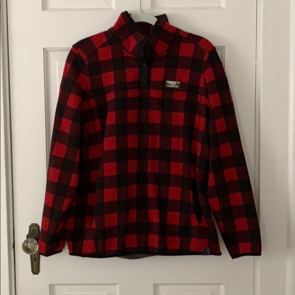 L.L. Bean Buffalo Plain Sweater Fleece Pullover